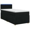 vidaXL Letto box spring con materasso Nero 90 x 190 cm Tessuto