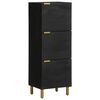 vidaXL Credenza Nera 40x33x110 cm in Legno Multistrato