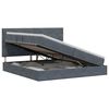 vidaXL Letto con contenitore e materasso Grigio Scuro 200 x 200 cm