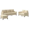 vidaXL Set di Divani 3 pz con Cuscini Crema in Tessuto