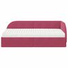 vidaXL Struttura Letto Angolare con Materasso 2 pcs Rosso Velluto
