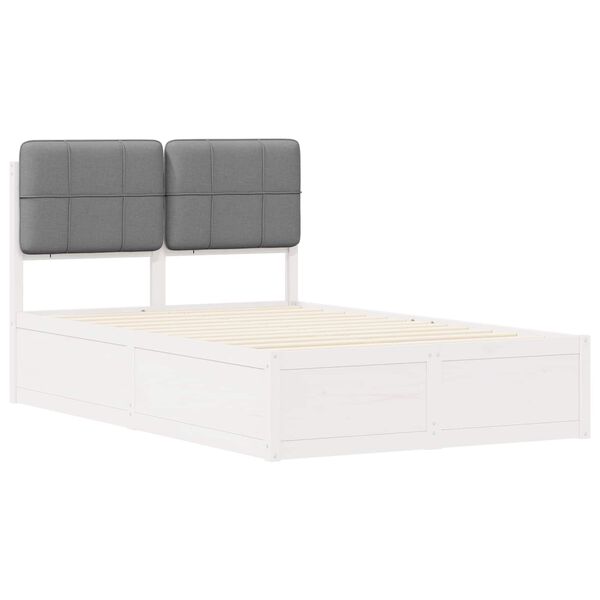 vidaXL Letto con Testiera Rivestita Grigio chiaro 120 x 190 cm