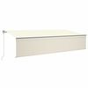 vidaXL Tenda Automatica con Parasole LED e Sensore Vento 6x3 m Crema