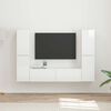 vidaXL Set mobile TV 6 pcs Bianco Lucido Legno multistrato