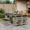 vidaXL Set Pranzo da Giardino 9pz con Cuscini Grigio Chiaro Polyrattan