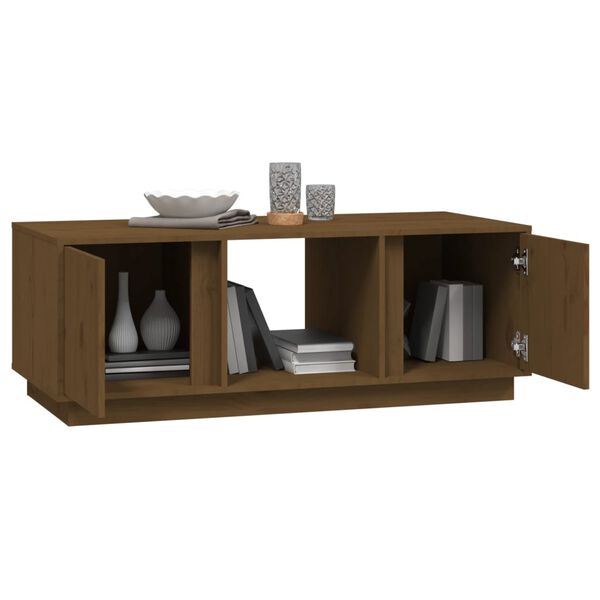 vidaXL Tavolino da Salotto ambra 110x50x40 cm Legno Massello di Pino