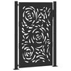 vidaXL Cancello da giardino nero 100x150 cm in acciaio con design a fiamma