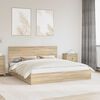 vidaXL Letto con Contenitore con testiera Rovere Sonoma 180 x 200 cm