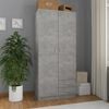 vidaXL Armadio Grigio Cemento 80x52x180 cm in Legno Multistrato