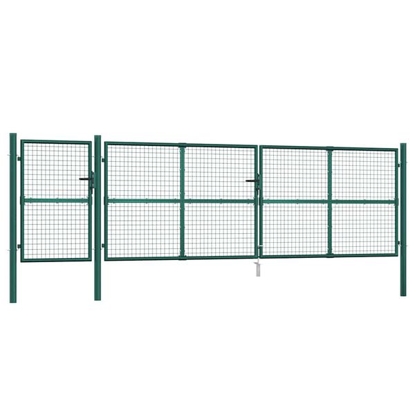 vidaXL Cancello da Giardino in Rete Verde 500x125 cm in Acciaio Zincato