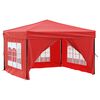 vidaXL Tenda per Feste Pieghevole con Pareti Laterali Rosso 3x3 m