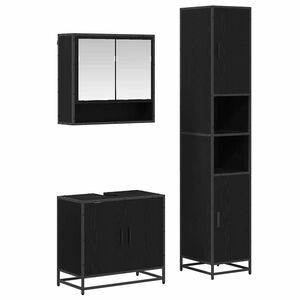 vidaXL Set di mobili per il bagno 3 pz Rovere artigianale