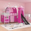 vidaXL Struttura del letto loft per bambini Bianco e Rosa 100 x 200 cm