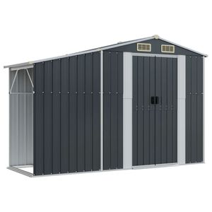 vidaXL Capanno da Giardino Antracite 277x93x179cm in Acciaio Zincato