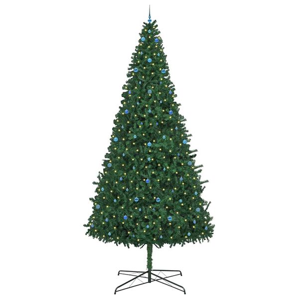 vidaXL Albero di Natale con luci a corde decorative Verde 400 cm PVC