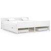 vidaXL Giroletto 4 Cassetti Bianco in Legno Massello di Pino 180x200cm