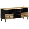 vidaXL Mobile Porta TV Nero 100x33,5x46 cm Legno Massello Mango Grezzo