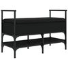vidaXL Panca Portaoggetti Nera 85,5x42x57,5 cm in Legno Multistrato