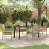 vidaXL Set da Pranzo per Giardino con cuscino 5 pcs Beige polyrattan