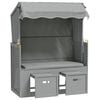 vidaXL Strandkorb con Tettoia in Polyrattan e Legno Massello Grigio
