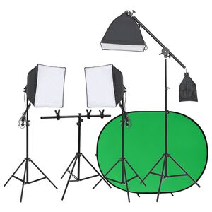 vidaXL Kit per Studio Fotografico con Set di Luci e Fondale