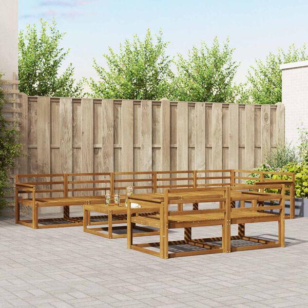 vidaXL Set di divani da esterno 9 pcs Naturale