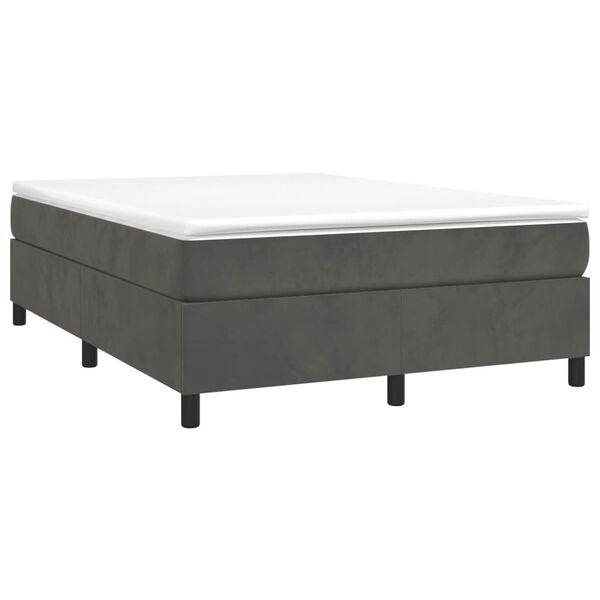 vidaXL Struttura Letto a Rete a Molle Grigio Scuro 140x190 cm Velluto