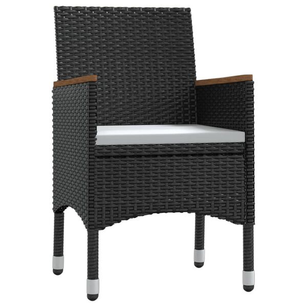 vidaXL Set da Pranzo da Giardino 7 pz con Cuscini Nero