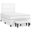 vidaXL Giroletto a Molle con Materasso Bianco 120x190 cm in Similpelle