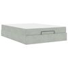 vidaXL Struttura letto con materasso 2 pcs Grigio chiaro Velluto