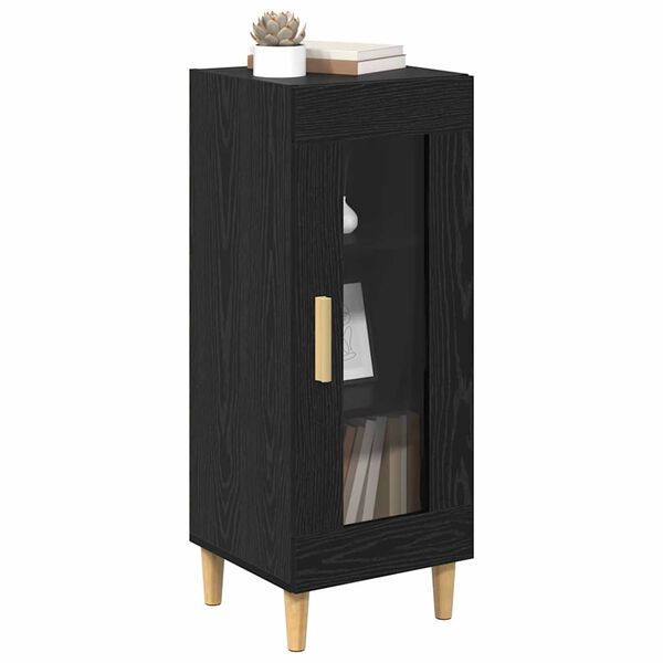 vidaXL Credenza Rovere Nero 34.5 x 32.5 x 90 cm Legno multistrato