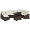 vidaXL Set Divano da Giardino con cuscino 9 pcs Marrone Poly Rattan