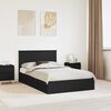 vidaXL Letto con Contenitore Nero 135 x 190 cm Legno multistrato
