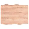 vidaXL Piano Tavolo Marrone Chiaro 80x60x(2-6) cm Rovere Non Trattato