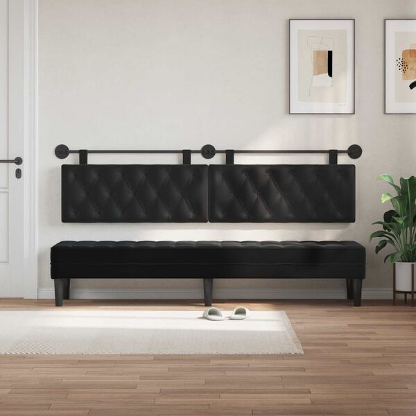 vidaXL Testata appesa Montaggio a parete Nero 210 x 55 x 7 cm Velluto