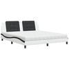 vidaXL Letto con Materasso Zadar Bianco e Nero 180x200cm Similpelle