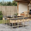 vidaXL Set Pranzo da Giardino 7 pz con Cuscini Beige Misto Polyrattan