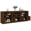 vidaXL Credenza con Luci LED Rovere Marrone 181,5x37x67 cm