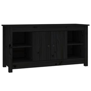 vidaXL Mobile Porta TV Nero 103x36,5x52 cm in Legno Massello di Pino