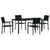 vidaXL Set da Pranzo per Giardino 5 pcs Nero