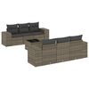 vidaXL Set Divani da Giardino 7 pz con Cuscini Grigio in Polyrattan