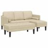 vidaXL Set di divani con cuscino 2 pcs Crema Poliestere