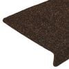 vidaXL Tappetini per scale autoadesivi 15 pz 65x21x4 cm marrone bordo rettangolare