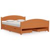 vidaXL Giroletto senza Materasso Marrone Ambra Legno Massello 160x200