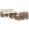 vidaXL Set Divano da Giardino 6 pz Beige e Bianco Crema polyrattan