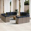 vidaXL Set Divani da Giardino 13 pz con Cuscini Grigio in Polyrattan