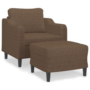 vidaXL Poltrona con Poggiapiedi Marrone 60 cm in Tessuto
