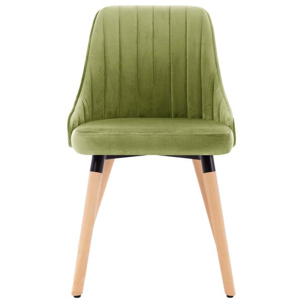 323055 vidaXL Dining Chairs 2 pcs Light Green Velvet