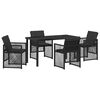 vidaXL Set da Pranzo per Giardino 5 pz Nero polyrattan