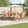 vidaXL Set Pranzo da Giardino 7pz Legno Massello di Acacia e Textilene